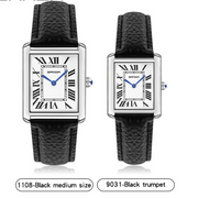 Rectangular Vintage Retro Analog Dress Watch,Tank Watch Vintage - Unisex, Silver Chatsworth with Black Strap 1 1   