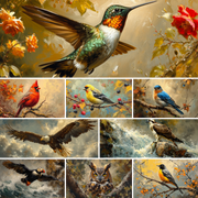 Birds Wall Calendar 2025, Birds Fine Art Paints Calendar. Birdwatcher Twitcher Birder Gifts Print Material Love Your Mom   