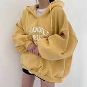 Retro Los Angeles Oversized Hoodie, Women Hooded Fleece Jacket, Zipper Padded Outdoor Cool Travel Hoodie 1 1 Yellow without plush L 