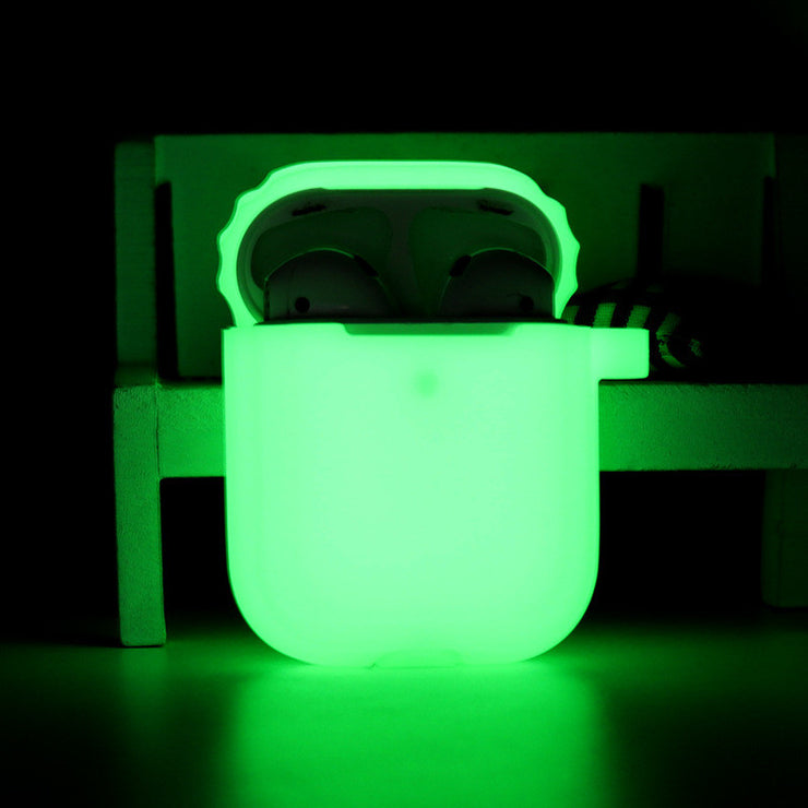 Glow Neon AirPods Pro Silicone Case, Luminous Glow In The Dark Rave reflective cool AirPods Pro Cover 1 1 Green AirPods1 2 