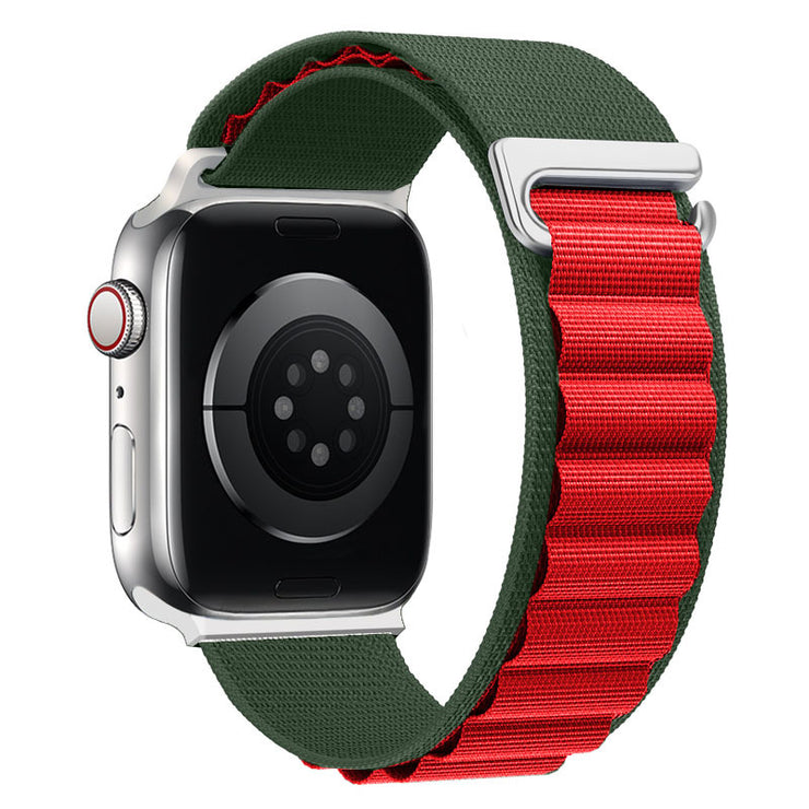 Apple Watch Metal Band, Black, Pink, Red, Green IWatch Band Nylon Strap gift 1 1 Green paired with red 40to41 
