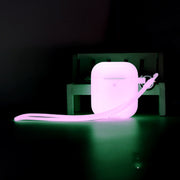 Glow Neon AirPods Pro Silicone Case, Luminous Glow In The Dark Rave reflective cool AirPods Pro Cover 1 1 Pink with strap AirPods1 2 