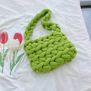 Thick Wool Hand Knitted Bag, Icelandic Crochet Bag,Vintage Bag, Knit Bag Tot 1 1 Fruit green  