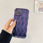 Caseative Curly Wave iPhone 14 Case, Pattern Frame Soft, Cool iPhone Case Phone Case 1 Laser purple IPhone12 