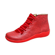 Copenhagen 2024 Handcrafted Women Leather Ankle Boots - Comfort Fit with Stylish Elastic Laces. loveyourmom Love Your Mom Red 35 