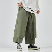 Japanese Style Kimono Harem Pants Mens Vintage Wide Leg Loose Joggers Loose Straight-Leg Pants 1 1   