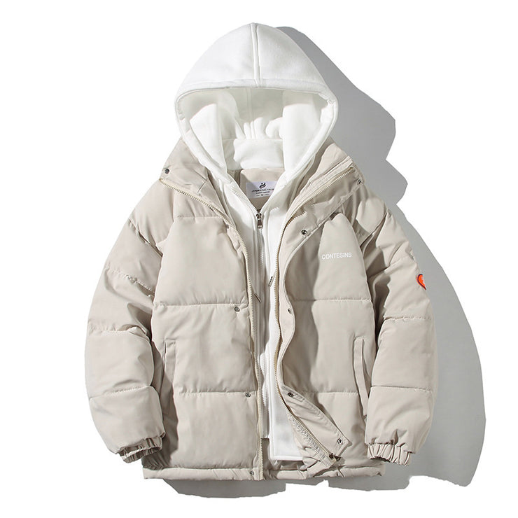 Casual Cool Winter Pullover Hoodie Jacket Coat, Solid Color Stylish Cozy Hoodie, Loose Fit Warm Unisex Hoodie, Aesthetic Streetwear Hoodie 1 1 Beige 2XL 