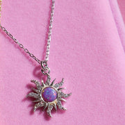 Sun Necklace, Purple Opal,Princess Necklace Bracelet 1 1 Steel Necklace  