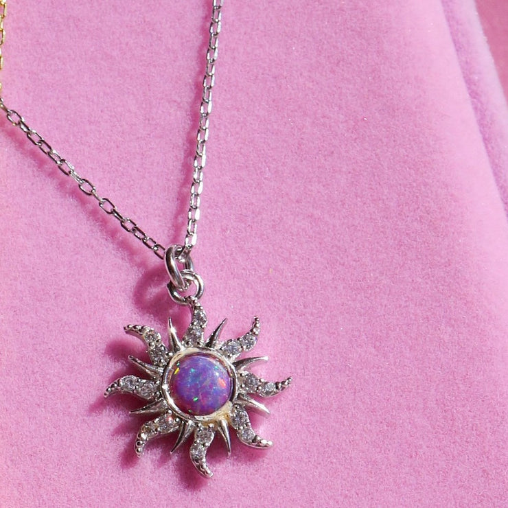 Sun Necklace, Purple Opal,Princess Necklace Bracelet 1 1 Steel Necklace  