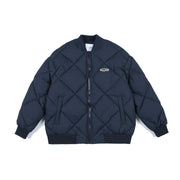 Tokyo Down Cotton Parkas, Warm  Padded Japanese Streetwear Jacket Coat 1 Love Your Mom Navy Blue L 