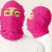 Cool Wool Ski Mask, Balaclava Knitted Camouflage Headgear Hat - Pink Green Black 1 1 Rose Red 56 59cm 