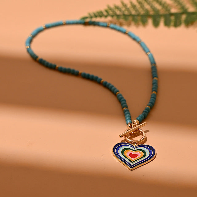 Pearl Evil eye necklace with golden toggle 1 Love Your Mom F  
