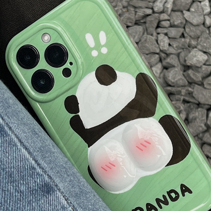 3D Panda iPhone 14 Case, Super Cute Panda Gift Green 1 1   