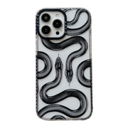 Cool Gothic Snake Case for iPhone 12, 13, 14  & Pro Max , Clear Anti-Fall Laser Coque with Transparent Edges - Phone Cover Funda Hul 1 1   