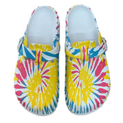 Cool Hipster Tie Die Clogs Shoes, Comfortable Summer Winter Shoes, Toe Cover, Beach Shoes, Girls Women Sandalr 1 1 Sun 36 