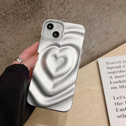 3D Heart Water Ripple iPhone Case, Cute iPhone Gothic case for her Phone Case 1 Silver IPhone12 