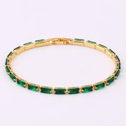 Green Zircon Bracelet For her, Emerald Look 1 1 Green zirconium  