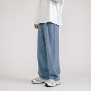 London 90s Streetwear skater baggy jeans, Wide-leg Drape Mopping Pants loveyourmom Love Your Mom Light Blue 2XL 