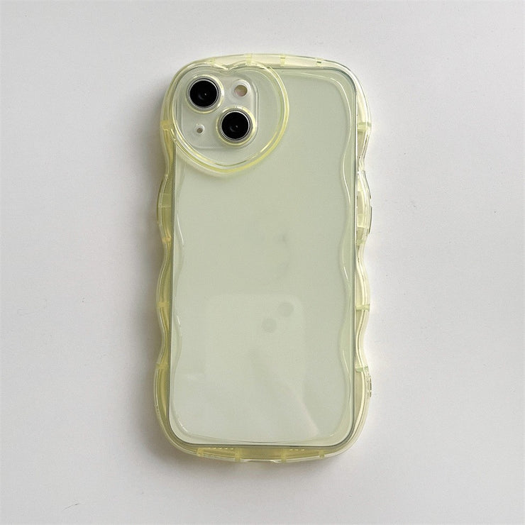 Transparent Candy Wave Pattern iPhone 14 Case, Cool Cute iPhone 14 gift for her iphone case 1 Transparent Yellow IPhone11 