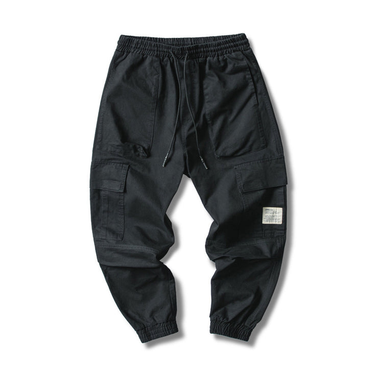 Japanese Trousers Men, High Waist Jogging Pants, Fashion Streetwear Outdoor Corduroy Trouser Pants, Minimalist Yoga Pants, Gifts for Him 1 1 Black M 