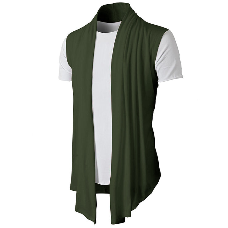 Festival Outfits for Men Black Cardigan Sleeveless Maxi Long Rave BurningMan Gothic Costume Halloween Hipster Street wear style Hip Hop Men 1 1 Army Green 2XL 
