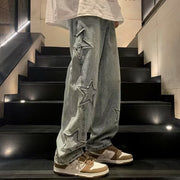 Grunge Baggy Jeans Y2K Emo Alt Cargo Pant Star Patchwork Fairycore Demin Cloting Jogger Hiphop Gothic Tripp Streetwear 1 1 Blue 2XL 