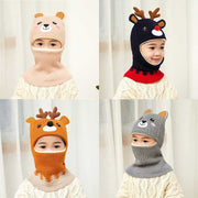 Children kids Cartoon Balaclava Doitbest 2 to 6 Boy girl Warm Beanie Protect neck  Animal Windproof Winter Child knit hat. 1 Love Your Mom   
