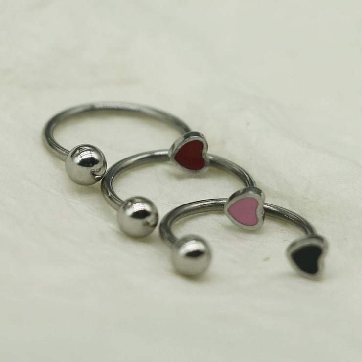 Lip Ring Piercing Jewelry, Titanium Steel Horseshoe Sweet heart - lip ring Cool Niche Drop loveyourmom Love Your Mom   