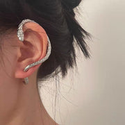 Silver Snake Earring, Aesthetic Jewelry Earrings For Women, Snake Front Back Stud Earrings, serpent ear jacket, unique earrings ,snake jewelry 1 Love Your Mom   
