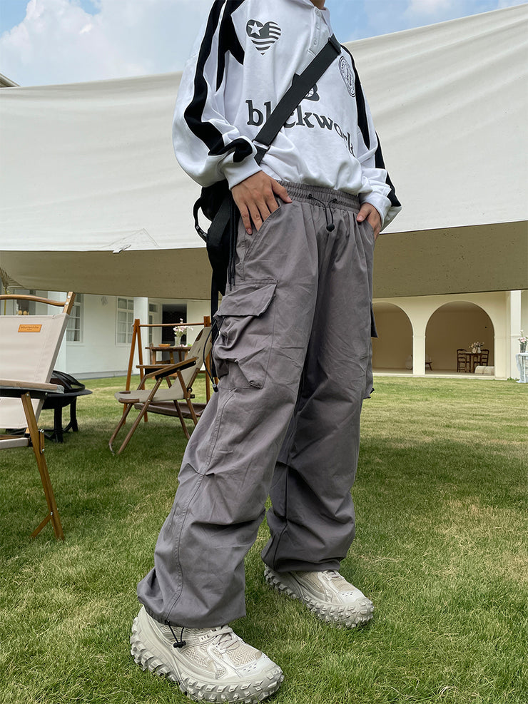 Berlin Opiumcore Raver Cargo Pants , Adjustable Drawcord Casual Loose Festival Pants loveyourmom Love Your Mom   