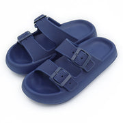 Two Buckle Foam Pillow Cloud Slides Unisex Non-Slip Comfy Soft Pillow Slippers,Thick-soled Eva Sandals And Slippers loveyourmom Love Your Mom Dark Blue 35to36 