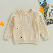 Autumn And Winter Handmade Embroidery Bottoming Long Sleeve Little Flower Sweater 1 Love Your Mom Light Apricot Colored 100cm 