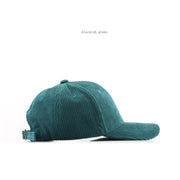14 Colors Fashion Corduroy Hats,Baseball Cap,Casual Outdoor Hat,Travel Unisex Hat, Light Board Curved Brim Cap 1 1 Dark green  
