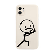 Stickman Matchman iPhone 14 Case, Cute Funny Cartoon Phone Case for iPhone 14 Pro Max, Soft Silicone Cover Shell Phone Case 1 White IPhone 12 