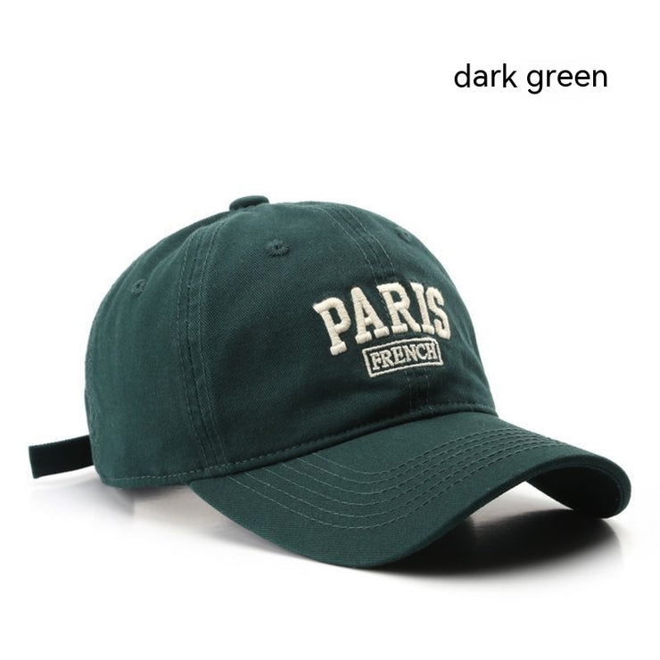 Cool Vintage Retro Paris Cup Hat, France Embroidered Duckbill Dad Hat Gift loveyourmom Love Your Mom Dark Green  