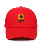 Sunflower Embroidered Cap Hat, Cute baseball Trucker Cap, Floral Summer Beach Hat, Adjustable, Country Flower Cap loveyourmom Love Your Mom Red adjustable 