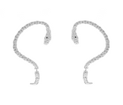 Silver Snake Earring, Aesthetic Jewelry Earrings For Women, Snake Front Back Stud Earrings, serpent ear jacket, unique earrings ,snake jewelry 1 Love Your Mom New Silver Pair 