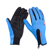 Warm Waterproof Cycling Gloves - Touchscreen Winter Gloves | Waterproof Fleece Lined, Motorcycle Riding loveyourmom Love Your Mom Sky blue L 