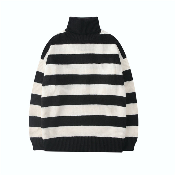 Korean Knitted Striped Sweater, Unisex Harajuku Casual Cotton Pullover,Tate Langdon Sweater Same Style Copenhagen Autumn look. 1 1 White 2XL 