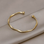 Twist cuff bangle,Minimalist cuff bangle, korean simple bracelet, bangle bracelet,gift for her,mother's day gift,minimalist bracelet 1 1 Gold  