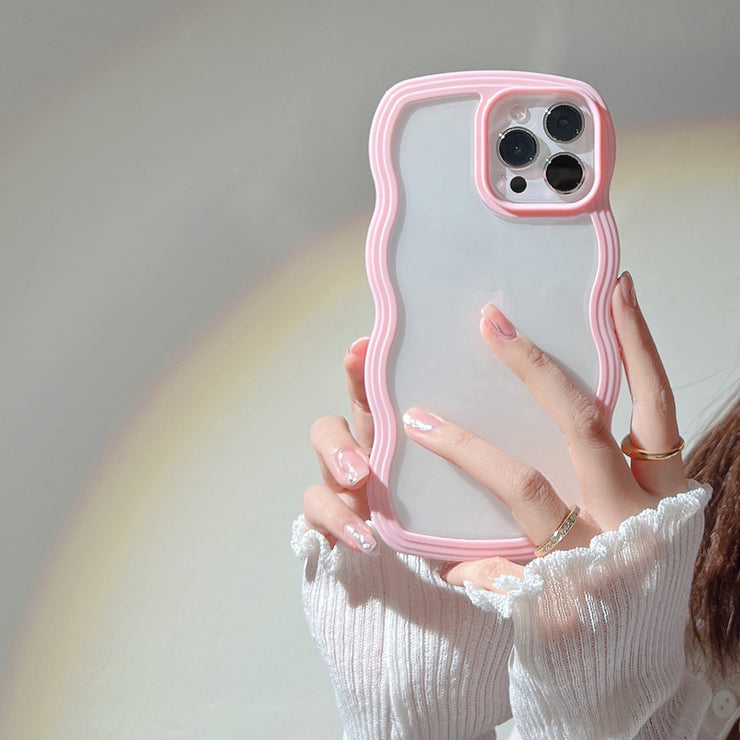Cute Wave iPhone 14 Case, Candy Color for her iPhone Case Gift Phone Case 1 Pink IPhone X 