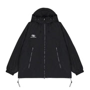 Loose Fit Zipper opiumcore Hooded Jacket, Trendy Rave Festival Streetwear Jacket, Plain Japanese Korean Jacket, Oversized Collar Unisex Jacket 1 1 Black 2XL 
