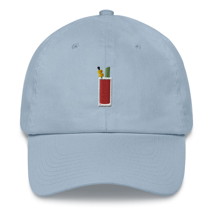 Bloody Mary embroidered Hat, on the Rocks Dad Hat, Bloody Mary lovers, mixology aficionados Gifts For Bartenders  Love Your Mom  Light Blue  