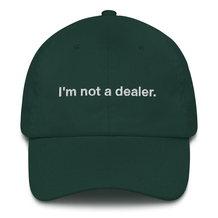 I'm not a dealer Hat, Funny Rave Techno Festival Hat - Dj, Raver, Bartender Gifts.  Love Your Mom  Spruce  