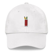 Bloody Mary embroidered Hat, on the Rocks Dad Hat, Bloody Mary lovers, mixology aficionados Gifts For Bartenders  Love Your Mom  White  