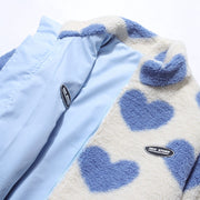 Cute Harts Wool Plush Coat, High Neck Warm Cozy Jacket, Long Sleeve Fleece Unisex Coat, Soft Designer Winter Coat, Plush Size Coat 1 1   