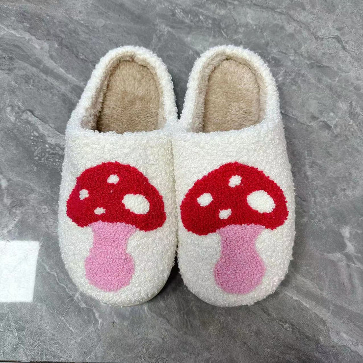 Cotton Plush Slippers, Hearts Mushroom Bedroom Slippers, Home House Cozy Fluffy Slippers, Adorable Slippers for Women, Mushroom Lovers Gifts for Her 1 1 Mushroom 37or38 