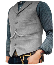 formal vest | Mens Tweed Lapel Vest Jacket Herringbone Waistcoat Casual | Sleeveless Tops Retro Vests Classic 1 1 Silver grey 2XL 
