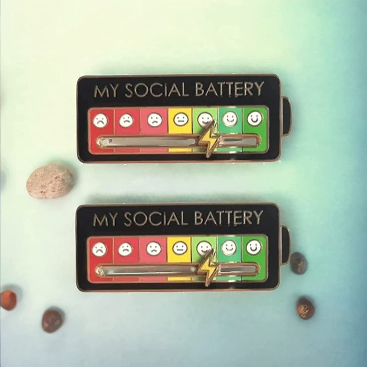 Social Battery Pin, Funny Social Mood Brooch Pin, Social Battery Lapel Pin Gift loveyourmom Love Your Mom   