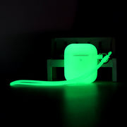 Glow Neon AirPods Pro Silicone Case, Luminous Glow In The Dark Rave reflective cool AirPods Pro Cover 1 1 Green with strap AirPods1 2 